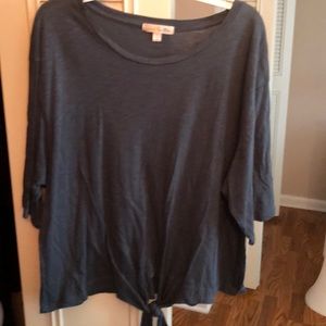 Tie front long crop top